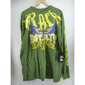 Blac Label Green Long‎ Sleeve T-Shirt Y2K Graphics Premium Product Size 3XL